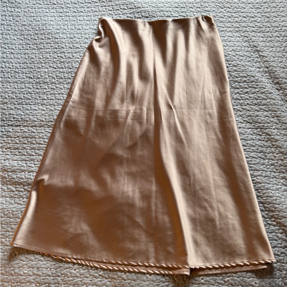 Tan Skirt - Satin